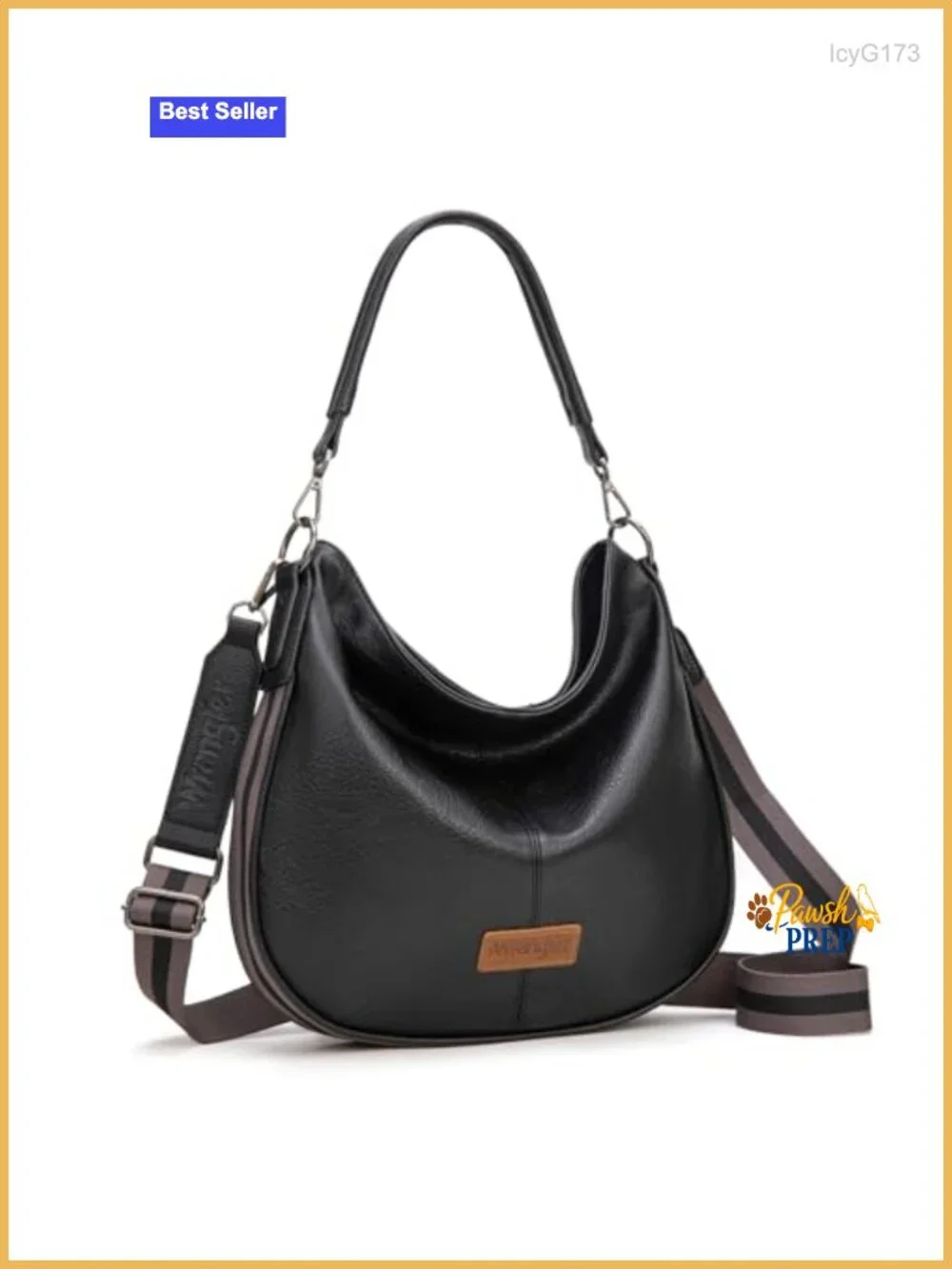 Vegan Leather Hobo Crossbody Bag with Adjustable Strap